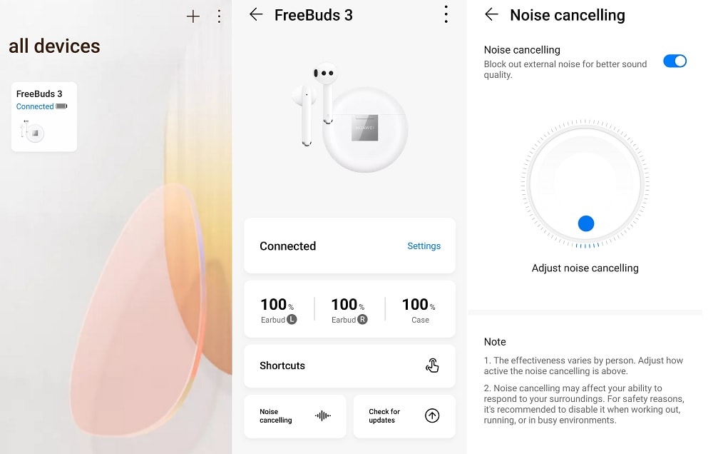 Huawei FreeBuds 3 חיי AI