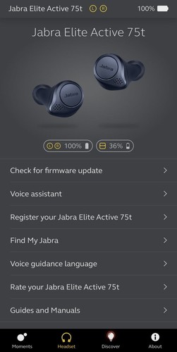 Aplicația Jabra Elite Active 75t