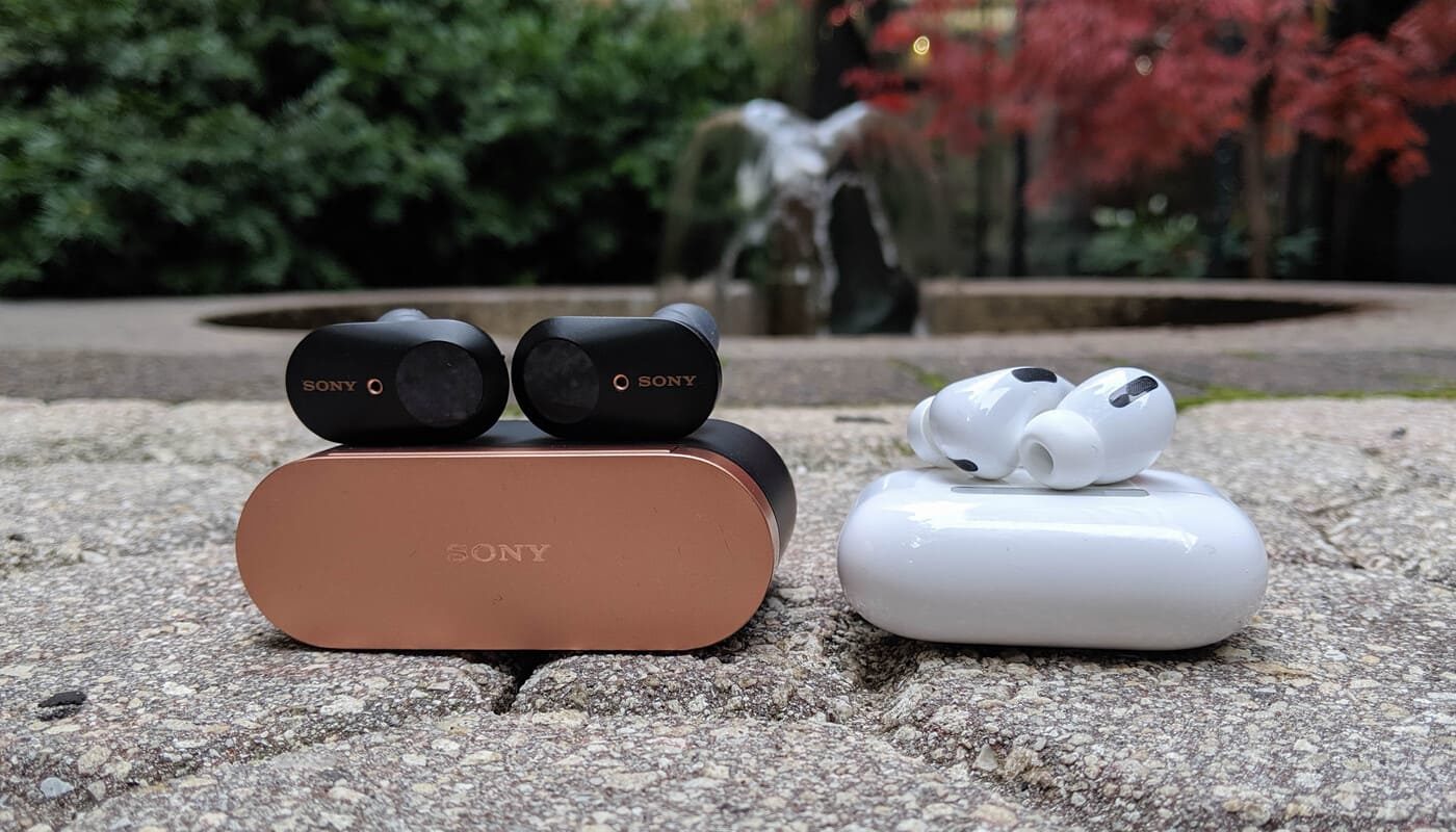 „AirPods Pro“ ir „Sony WF-1000XM3“