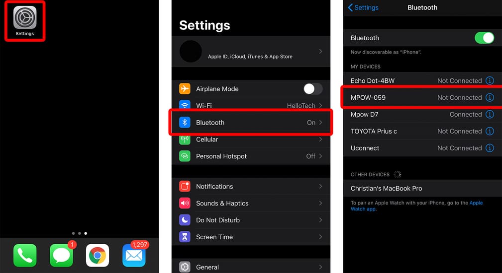 Cara menyambungkan fon kepala ke iPhone