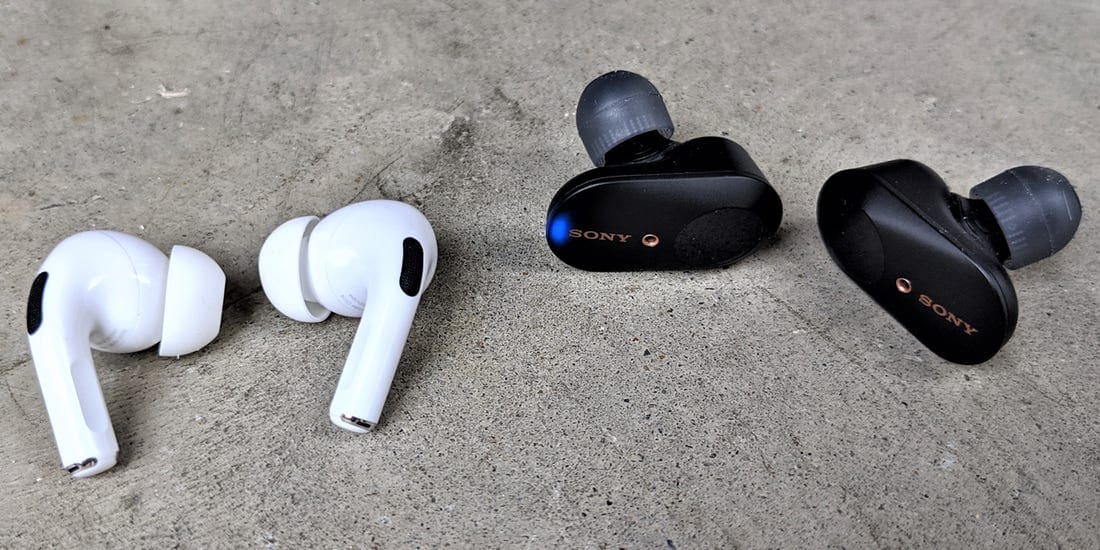 Sammenligning av AirPods Pro vs Sony WF-1000XM3